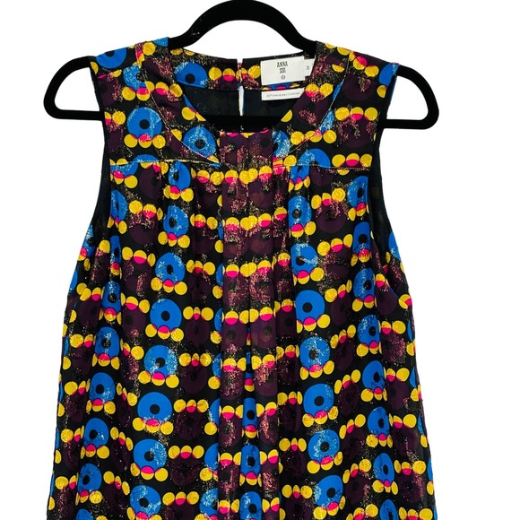 Anna Sui Target 20th Anniversary Collection Retro Metallic Mod Dress Size Medium - Picture 4 of 8